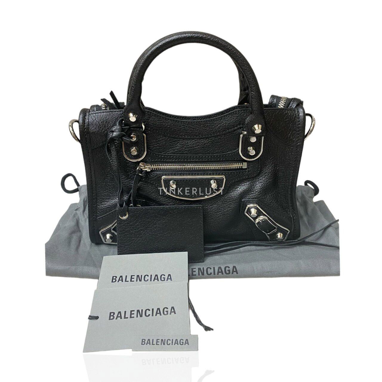 tas satchel Balenciaga Mini City Edge Black SHW Satchel Tinkerlust